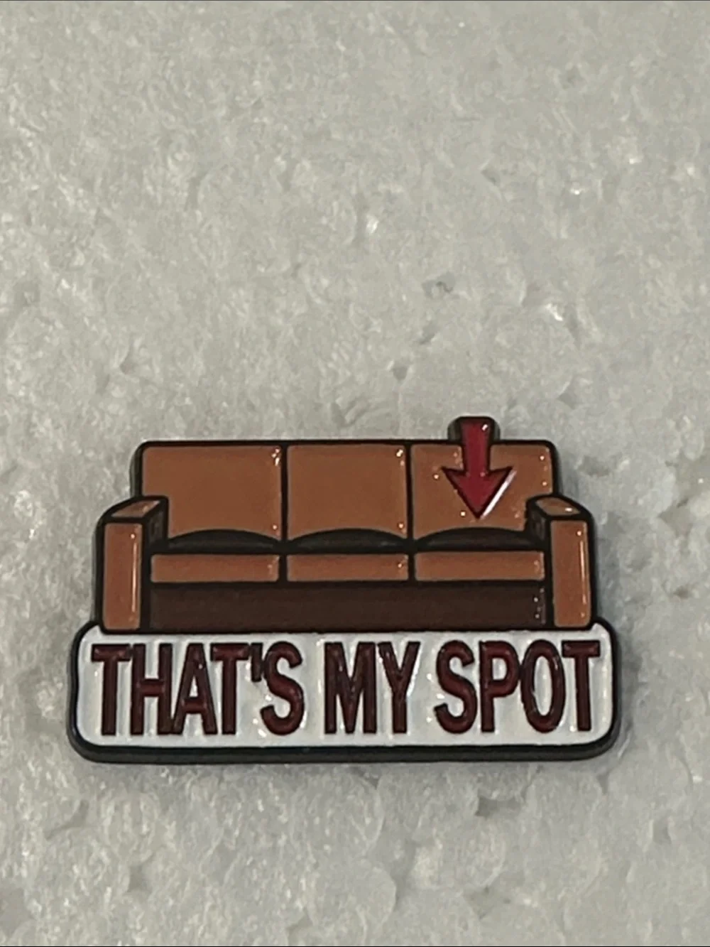 The Big Bang Theory That’s My Spot Brown Couch Enamel Pin